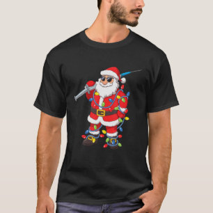 Vaccinated Santa Claus Sunglasses Christmas Tree L T-Shirt