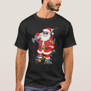 Vaccinated Santa In Sunglasses Garland Christmas T-Shirt