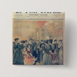 Vaccination at an Evening Reception 15 Cm Square Badge