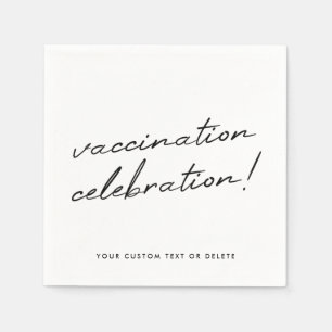 Vaccination Celebration   Minimalist White Party Napkin