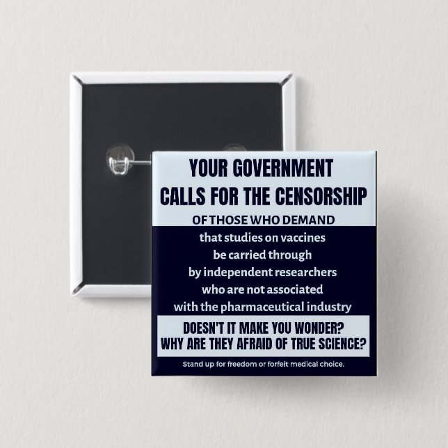 Vaccine debate 15 cm square badge (Front & Back)