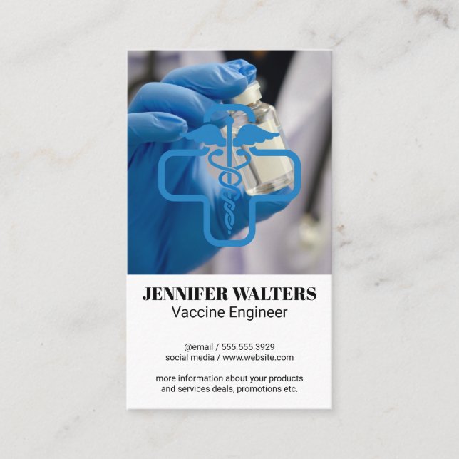 Vaccine | Medicine Health Care Logo Business Card (Front)