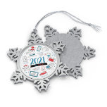 Vaccine Year Pandemic 2021 Commemorative Snowflake Pewter Christmas Ornament<br><div class="desc">Cute keepsake and memorabilia Christmas ornament with references to the events of the last 2 years and the main ones being the vaccines and booster shots in 2021. Add your own to this list by clicking the "Personalise" button</div>