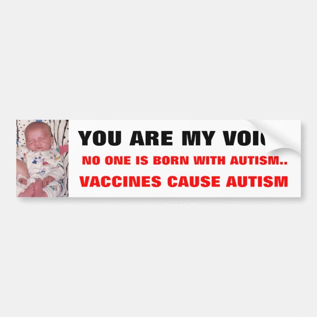 VACCINES CAUSE AUTISM...PLEASE STOP ... BUMPER STICKER (Front)