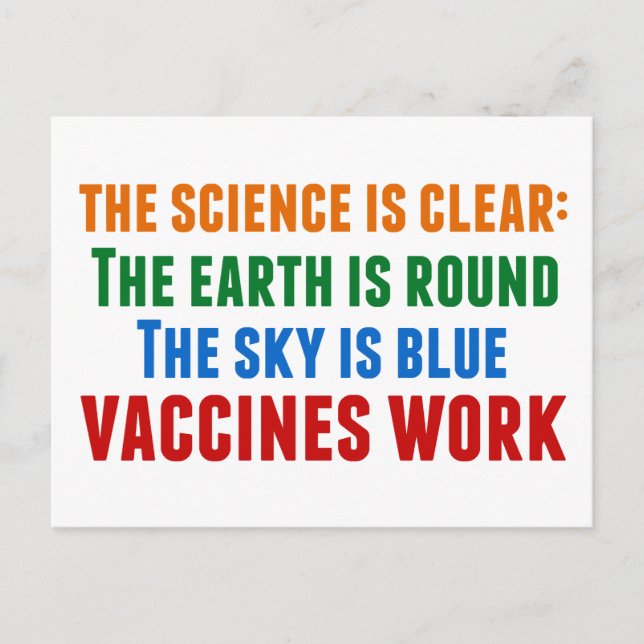 Vaccines Work Pro Vaccination Science Quote Postcard (Front)