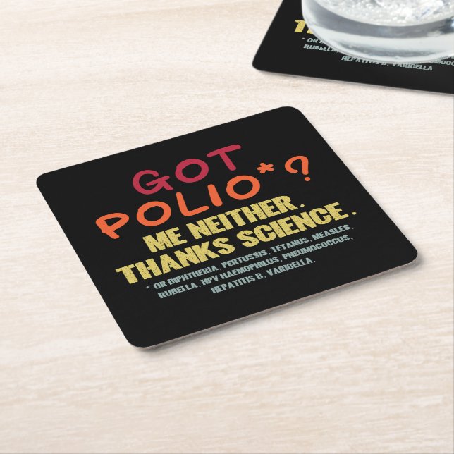 Vaccines Work Thanks Science Epidemiology Student  Square Paper Coaster (Angled)
