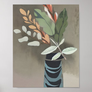 Vace of leaves minimalist art poster