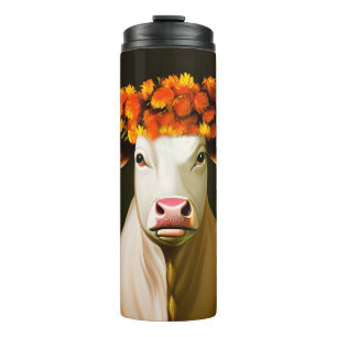 Vache fleurie thermal tumbler