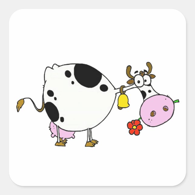 vache square sticker (Front)