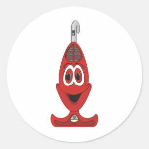 Vacuum Cartoon Red Classic Round Sticker