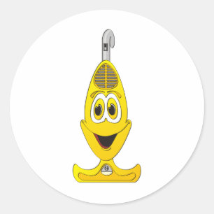 Vacuum Cartoon Yellow Classic Round Sticker