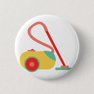 Vacuum Cleaner 6 Cm Round Badge