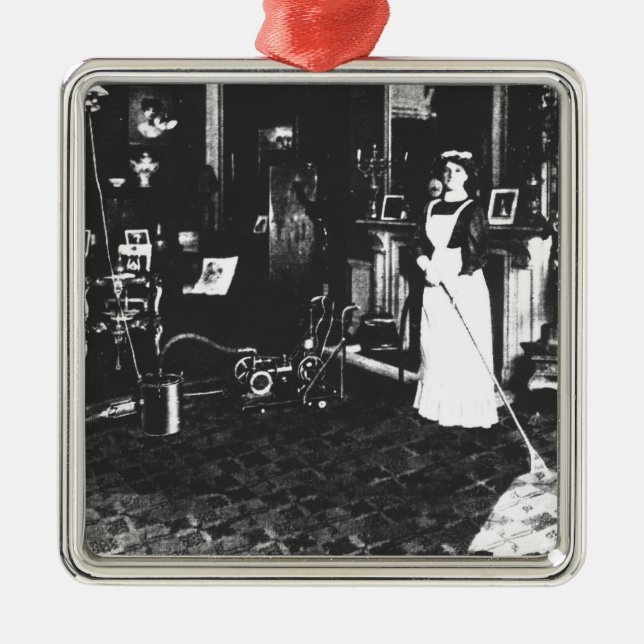 Vacuum Cleaner at Work Metal Tree Decoration (Front)