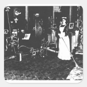 Vacuum Cleaner at Work Square Sticker