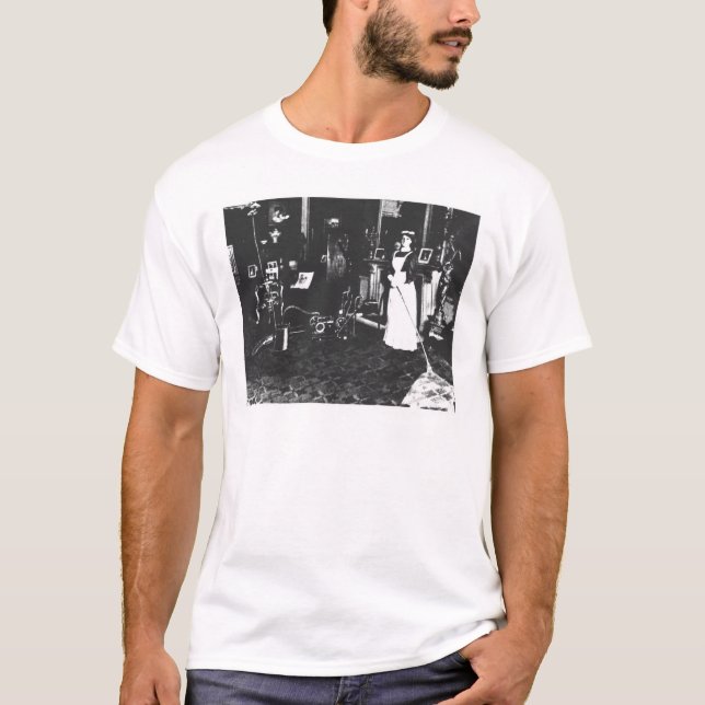 Vacuum Cleaner at Work T-Shirt (Front)