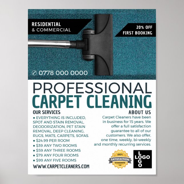 Vacuum Cleaner, Carpet Cleaners, Cleaning Service Poster (Front)