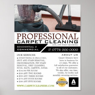 Vacuum Cleaner, Carpet Cleaners, Cleaning Service Poster