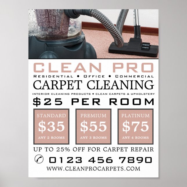 Vacuum Cleaner, Carpet Cleaners, Cleaning Service Poster (Front)