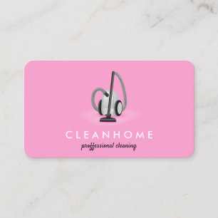 Vacuum cleaner Home Cleaning House Keeping Pink Business Card