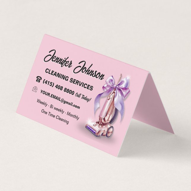 Vacuum Cleaner House Cleaning Services Business Card (Front)