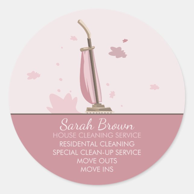 Vacuum Cleaner House Keeping Pro Service Classic Round Sticker (Front)