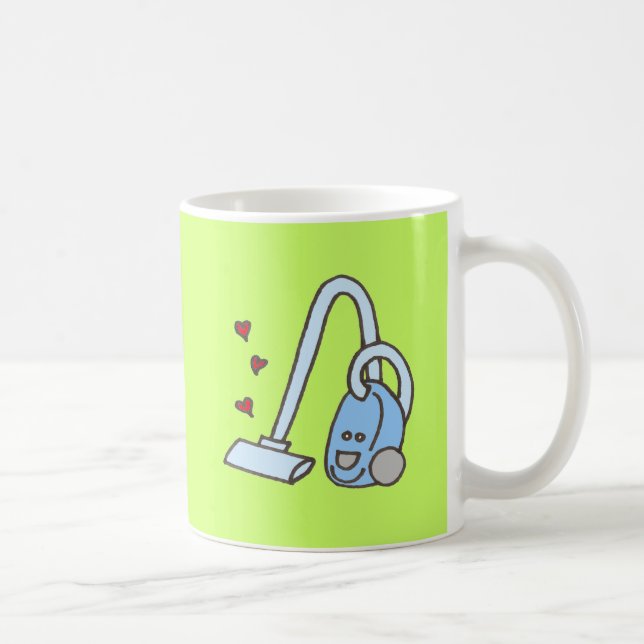 Vacuum Cleaner with Hearts Coffee Mug (Right)