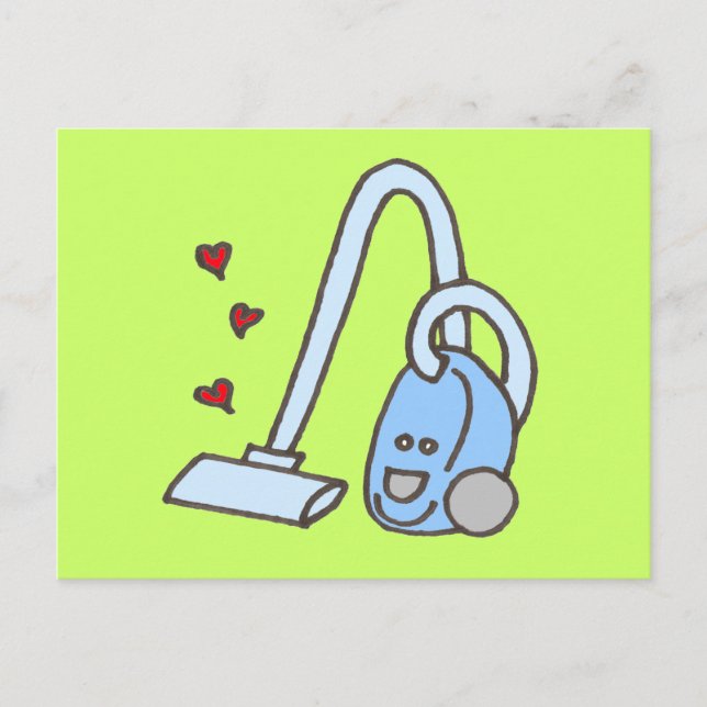 Vacuum Cleaner with Hearts Postcard (Front)