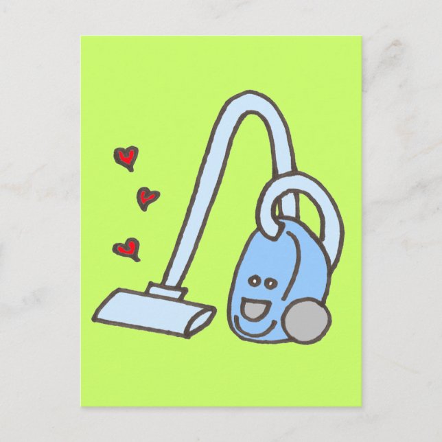 Vacuum Cleaner with Hearts Postcard (Front)