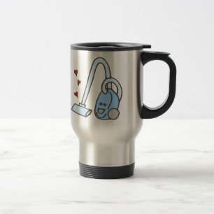 Vacuum Cleaner with Hearts Travel Mug