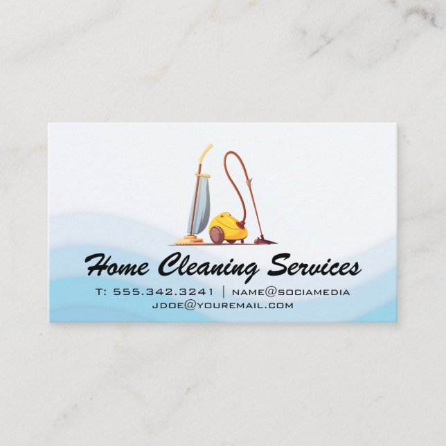 Vacuum Cleaners | Cleaning Services Business Card (Front)
