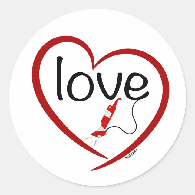 Vacuum Love Classic Round Sticker (Front)