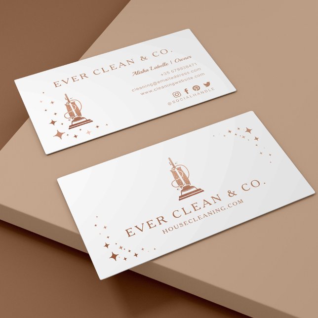 Vacuum Professional Maid & House Cleaning Business Card (Creator Uploaded)