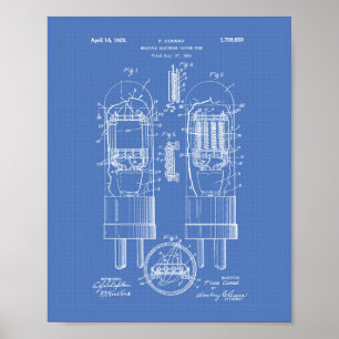 Vacuum Tube 1929 Patent Art Blueprint Poster
