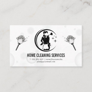 Vacuums and Dusters   Cleaner Maid Logo Business Card