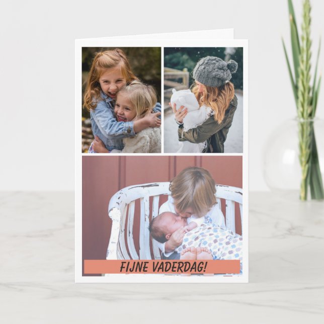 Vaderdagskaart met 3 foto's card (Front)