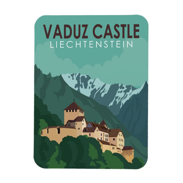Vaduz Castle Liechtenstein Travel Vintage Art Magnet (Vertical)