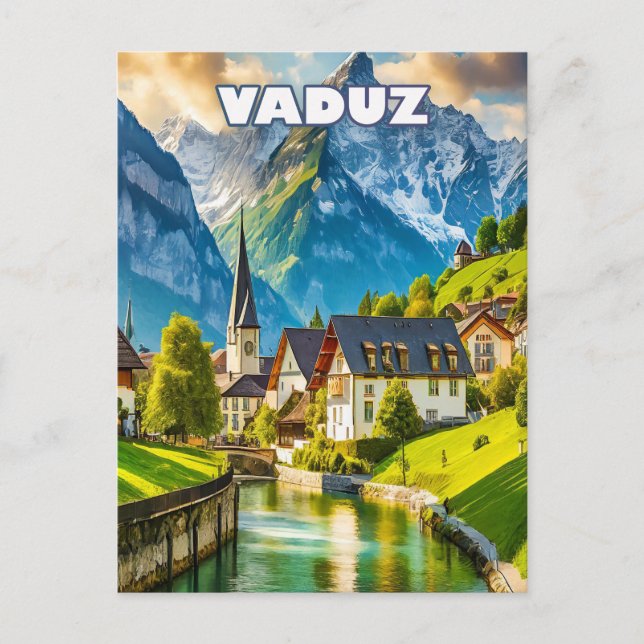 Vaduz, the Alpine jewel of Liechtenstein Postcard (Front)