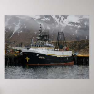 Vaerdal, Factory Trawler in Dutch Harbour, Ak Poster