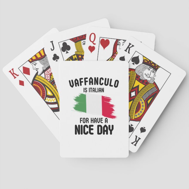 Vaffanculo is italian for have a nice day, Italian Playing Cards (Back)