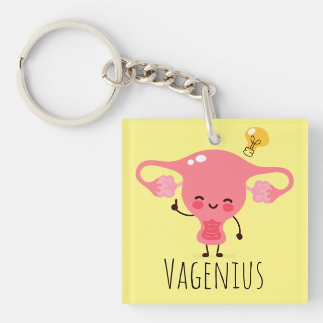 Vagenius / Uterus Puns / Uterus Jokes Key Ring (Front)