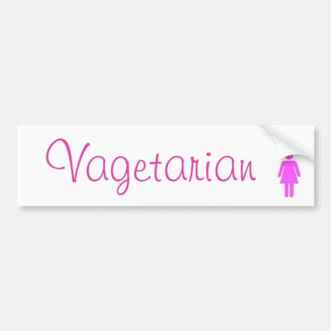 'Vagetarian' Lesbian Pride Bumper Sticker (Front)
