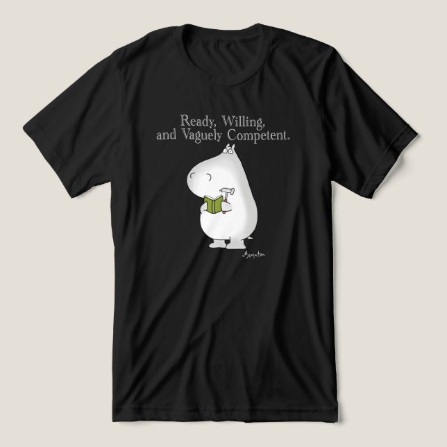 Vaguely Competent Hippo by Sandra Boynton T-Shirt Tri-Blend Shirt (Design Front)