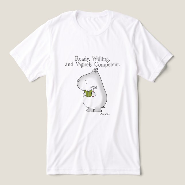 Vaguely Competent Hippo by Sandra Boynton Tri-Blend Shirt (Design Front)