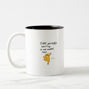 vaikauri the cat yoga meditation wisdom time to Two-Tone coffee mug