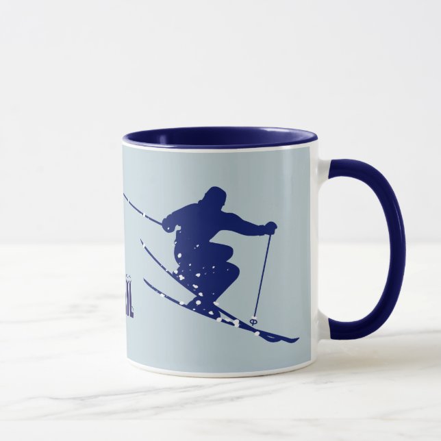 Vail Blue Skier Mug (Right)