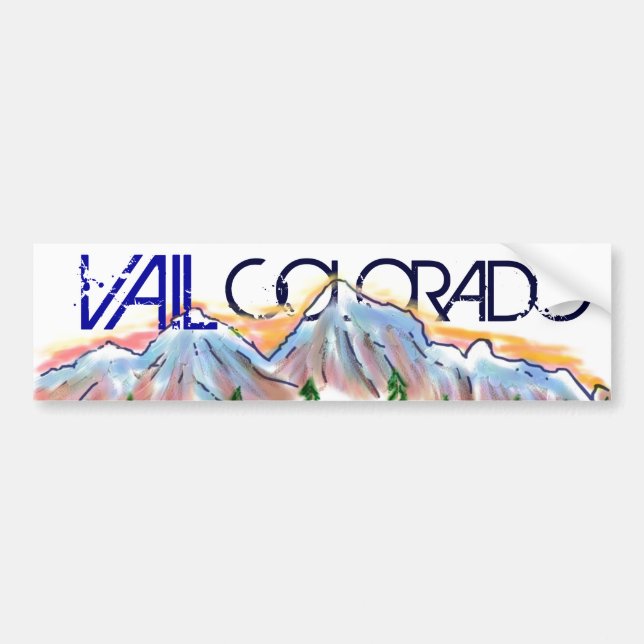 Vail Colorado artistic mountain sticker (Front)