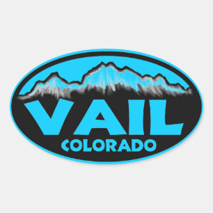 Vail Colorado blue oval stickers