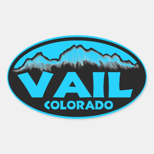 Vail Colorado blue oval stickers (Front)