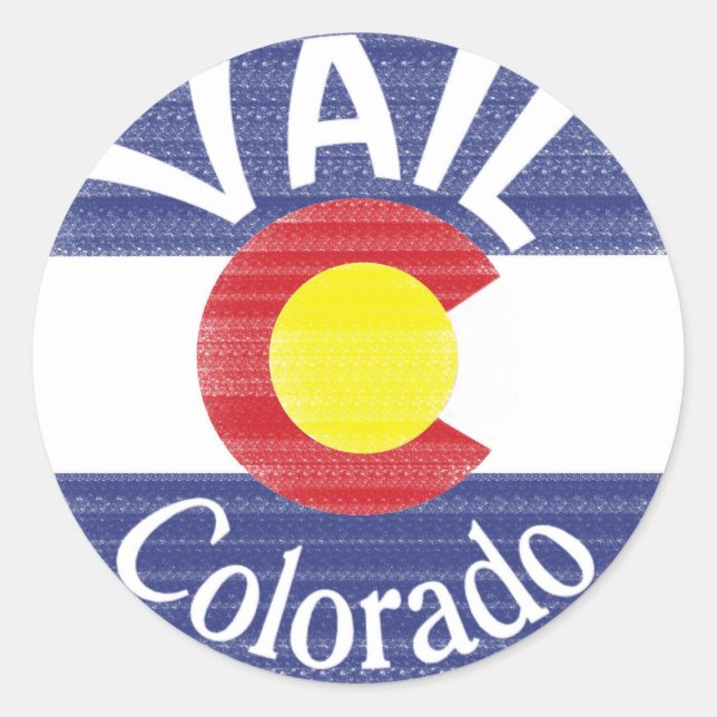 Vail Colorado circle flag Classic Round Sticker (Front)
