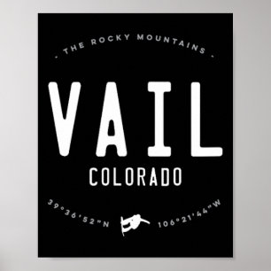 Vail Colorado Graphic Distressed Vintage Snowboard Poster